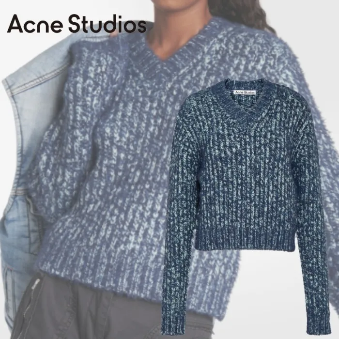 Acne Studios  |Monogram Casual Style Unisex Wool Nylon Street Style V-Neck