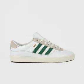 Adidas Skateboarding - Puig Indoor Shoes - Footwear White / Dark Green / Chalk White