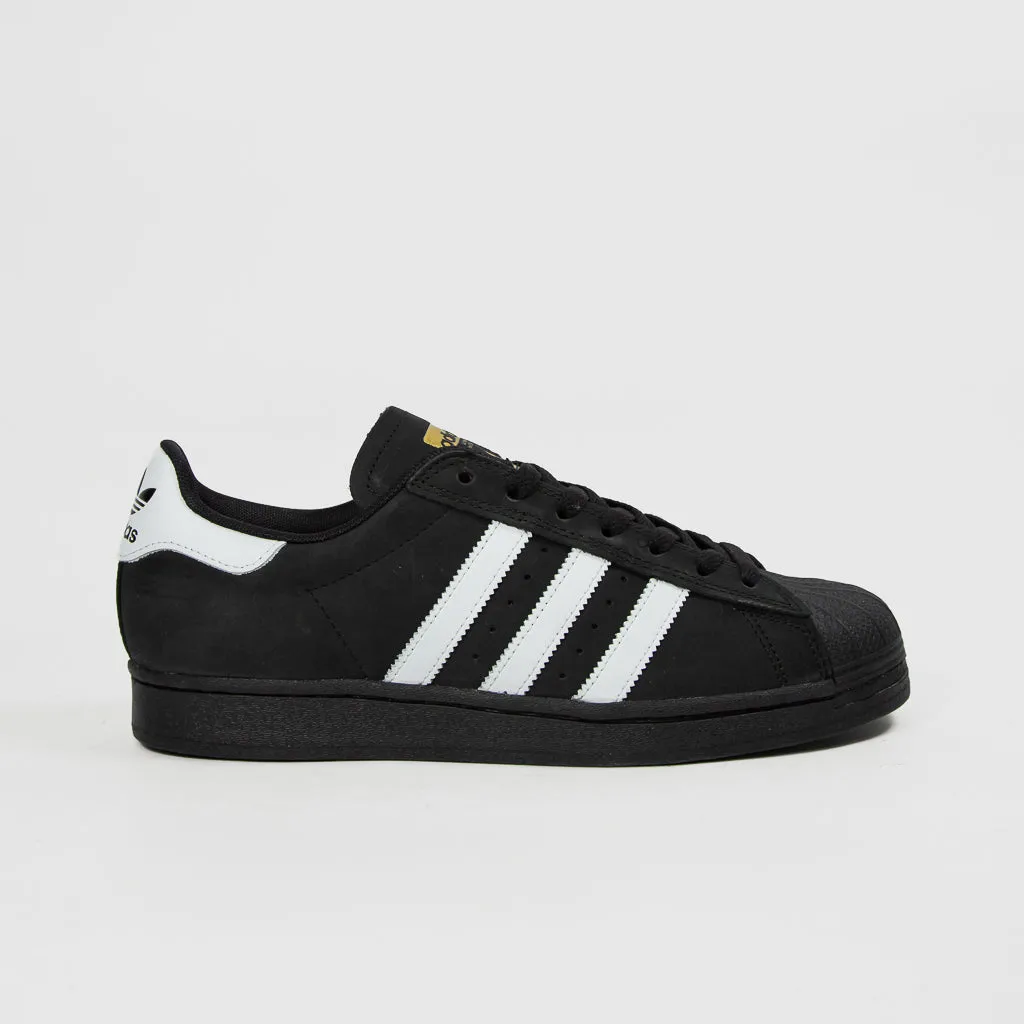 Adidas Skateboarding - Superstar ADV (Nubuck) Shoes - Core Black / Footwear White / Gold Metallic