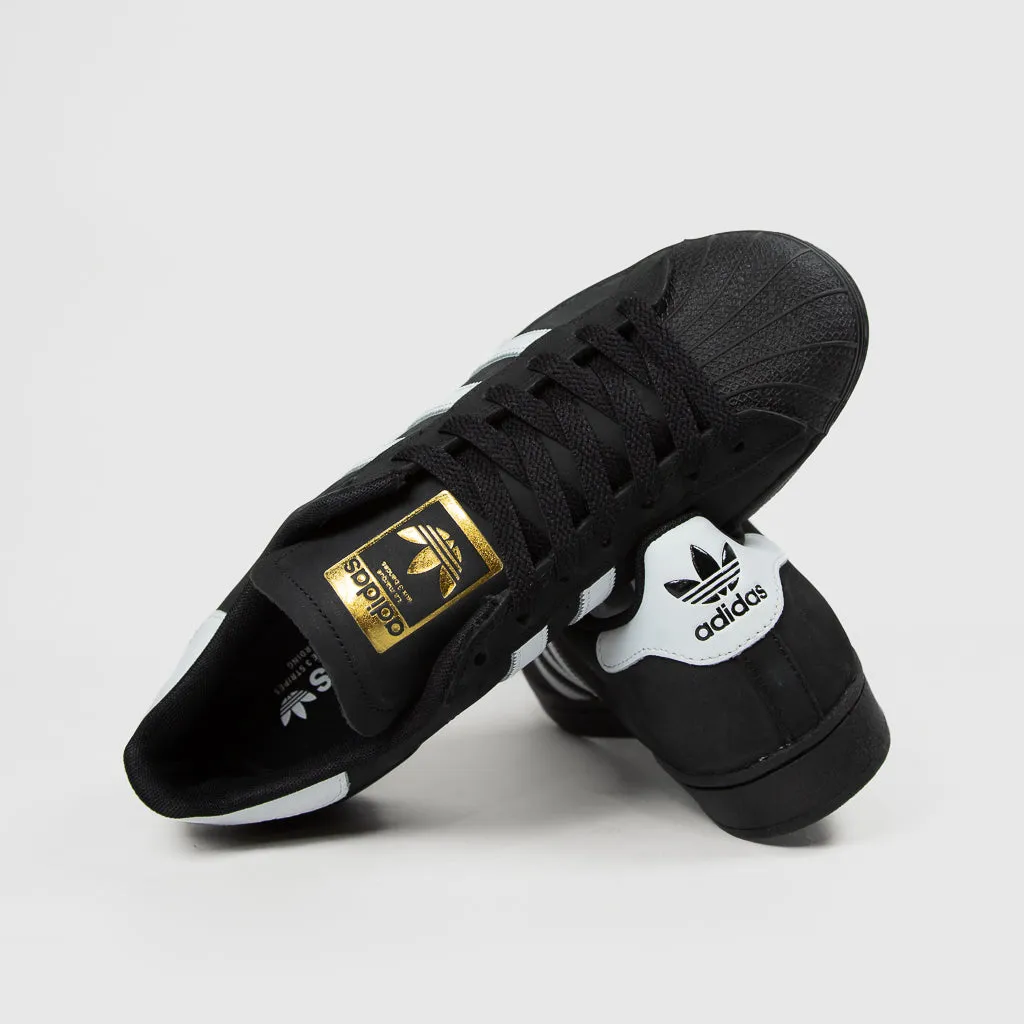 Adidas Skateboarding - Superstar ADV (Nubuck) Shoes - Core Black / Footwear White / Gold Metallic