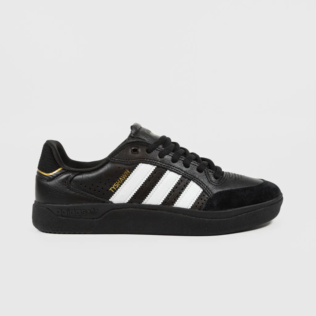 Adidas Skateboarding - Tyshawn Jones Low Pro (Leather) Shoes - Core Black / Footwear White / Gold Metallic