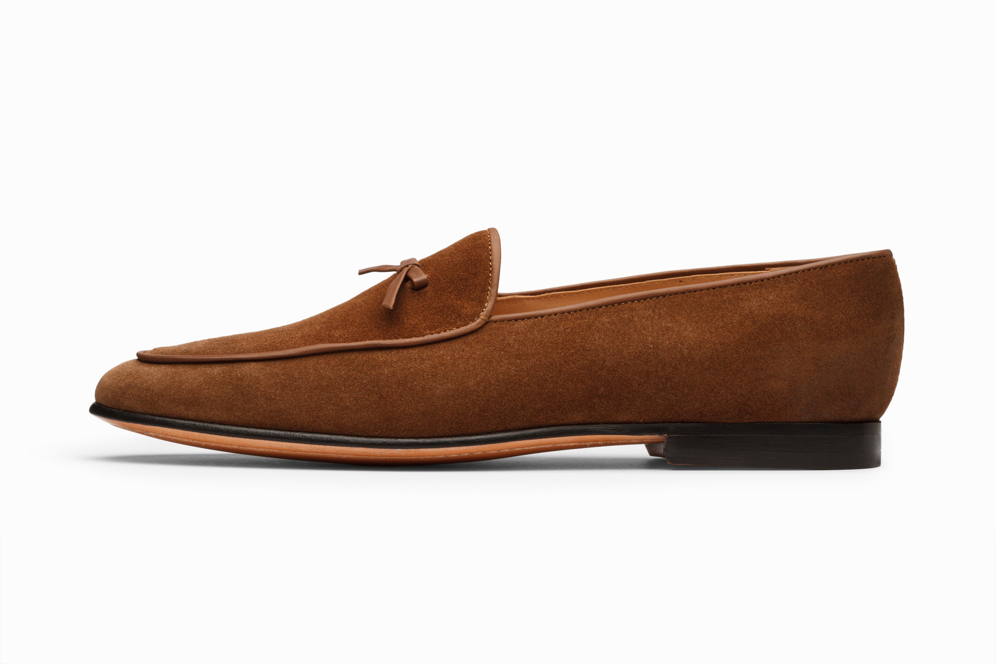 Belgian Loafers - Cognac Suede