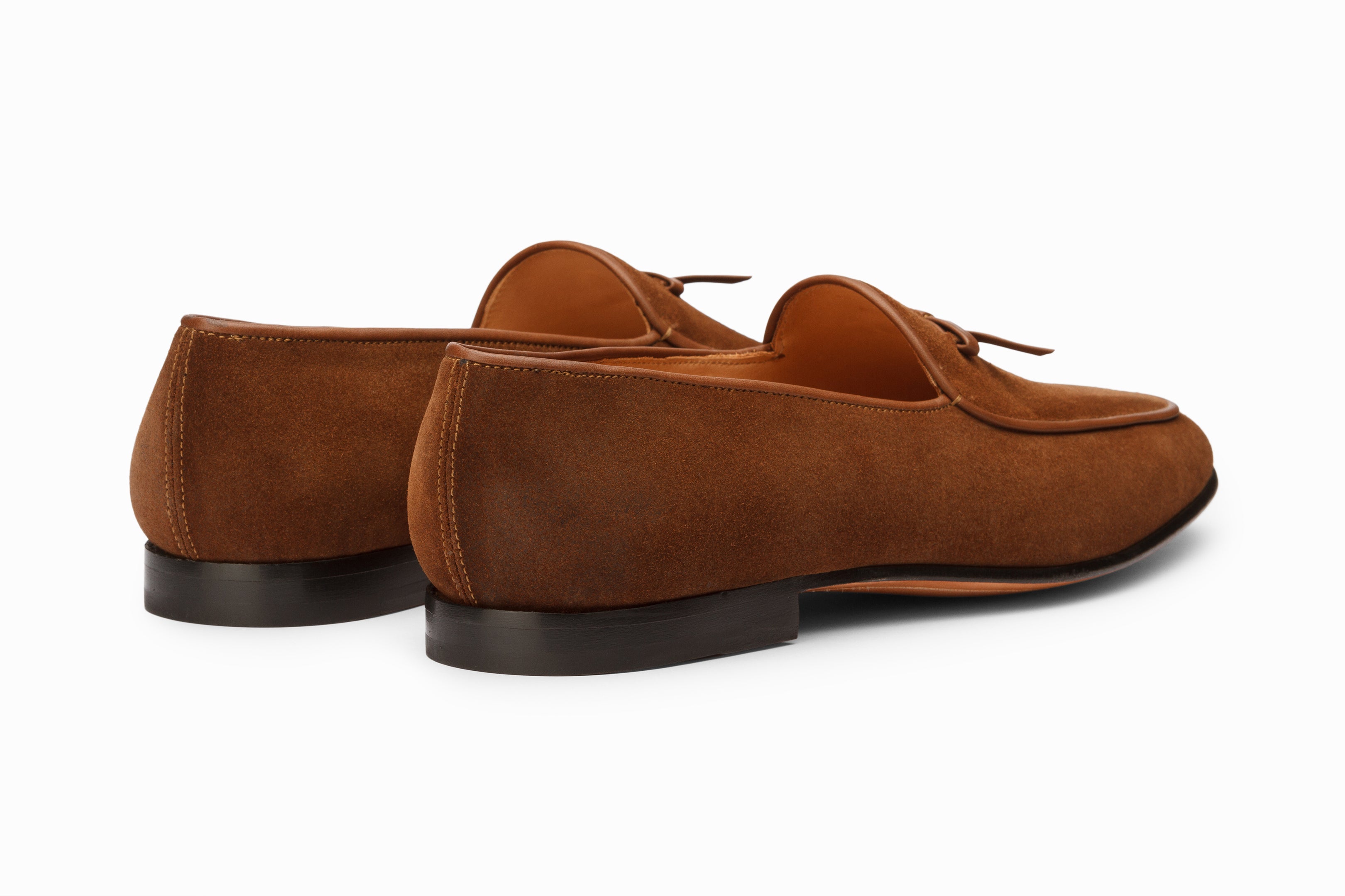 Belgian Loafers - Cognac Suede