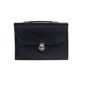 Black leather briefcase