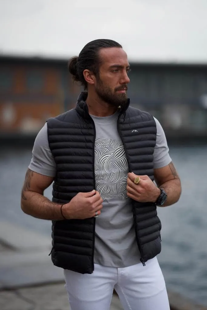 Black Puffer Down Vest