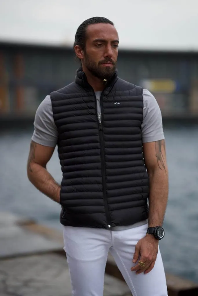 Black Puffer Down Vest