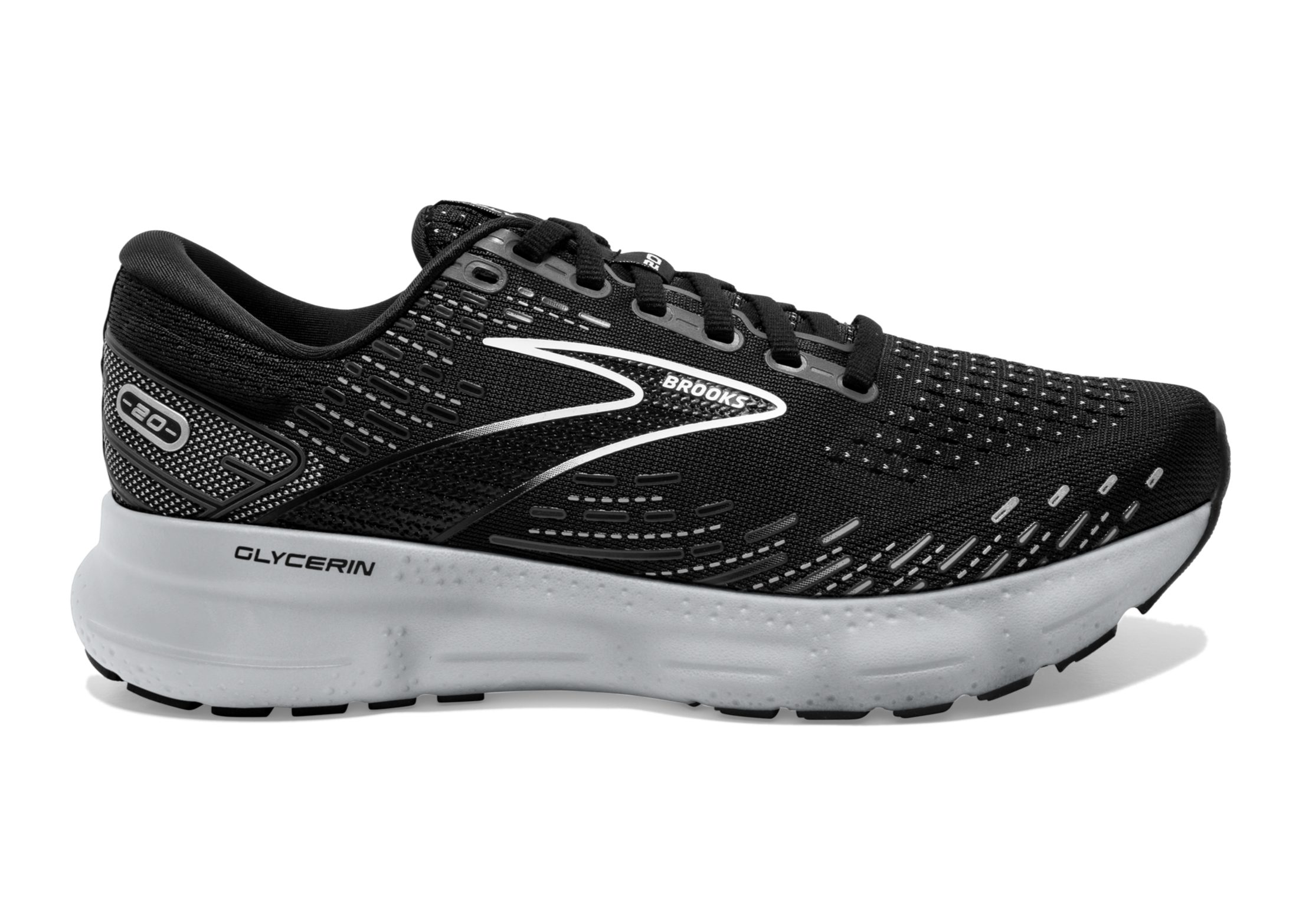 Brooks Glycerin 20 (D Width) - Black/White/Alloy (Womens)