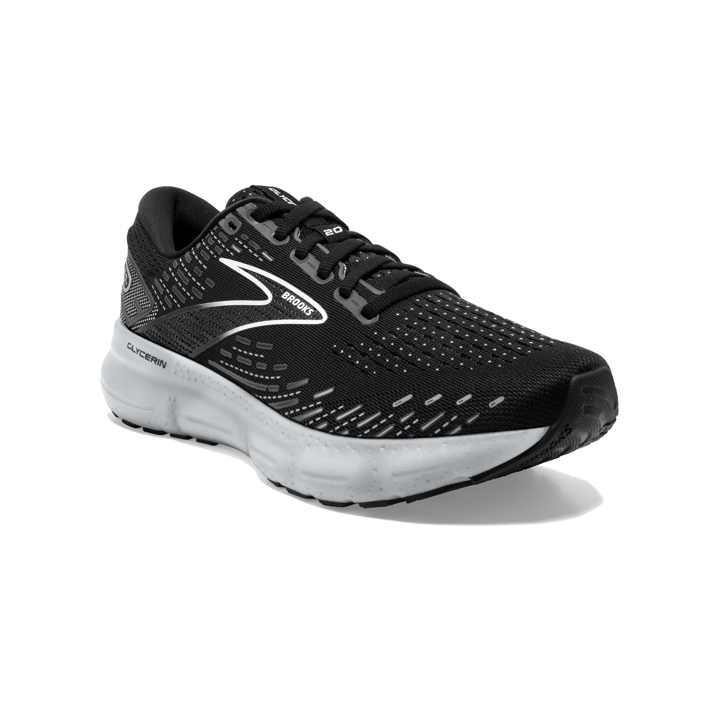 Brooks Glycerin 20 (D Width) - Black/White/Alloy (Womens)