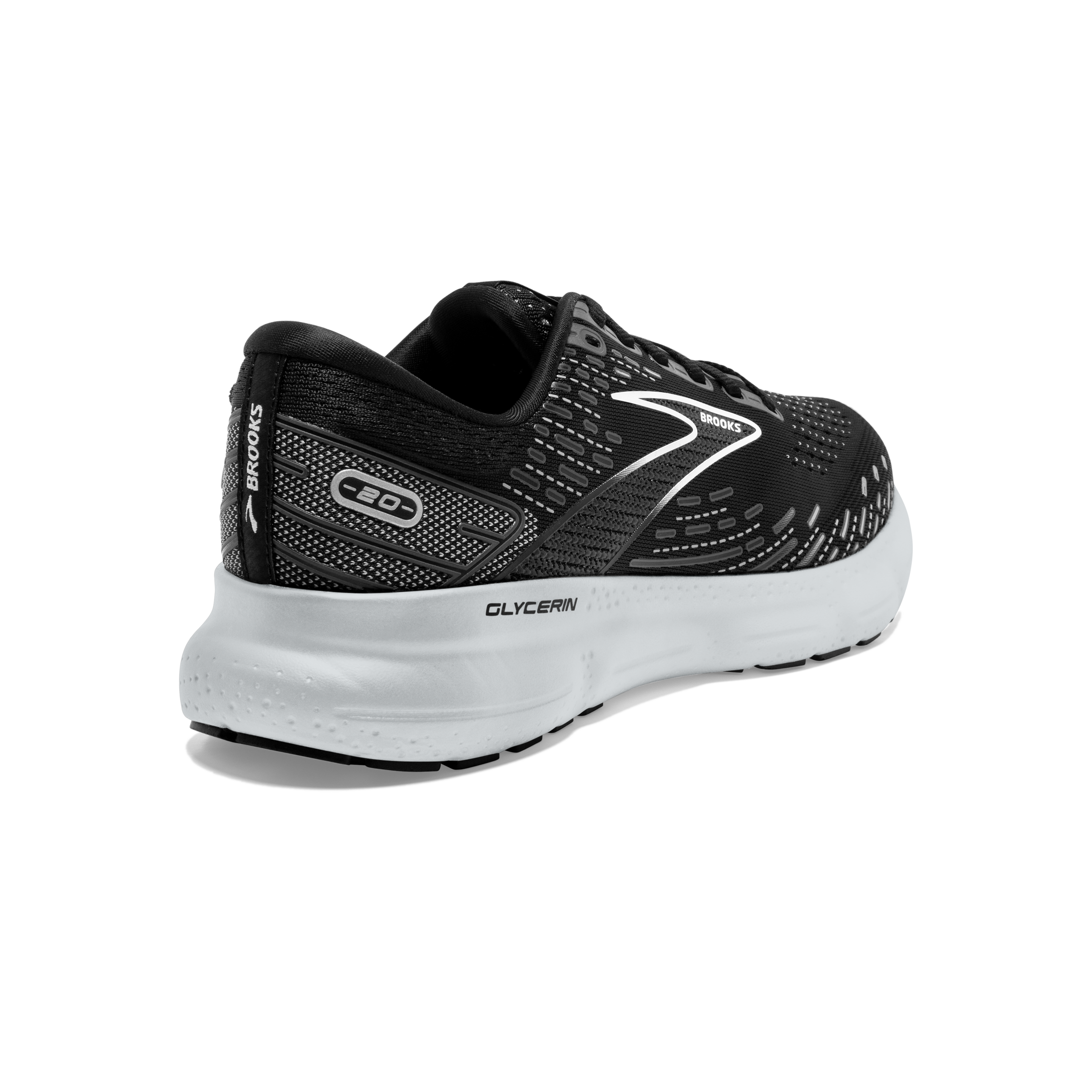 Brooks Glycerin 20 (D Width) - Black/White/Alloy (Womens)