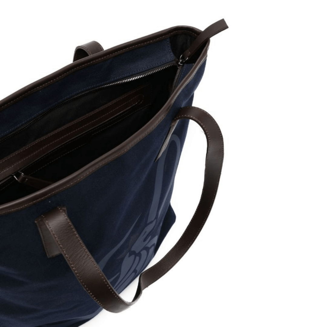 Canvas Lion Shopper - Navy