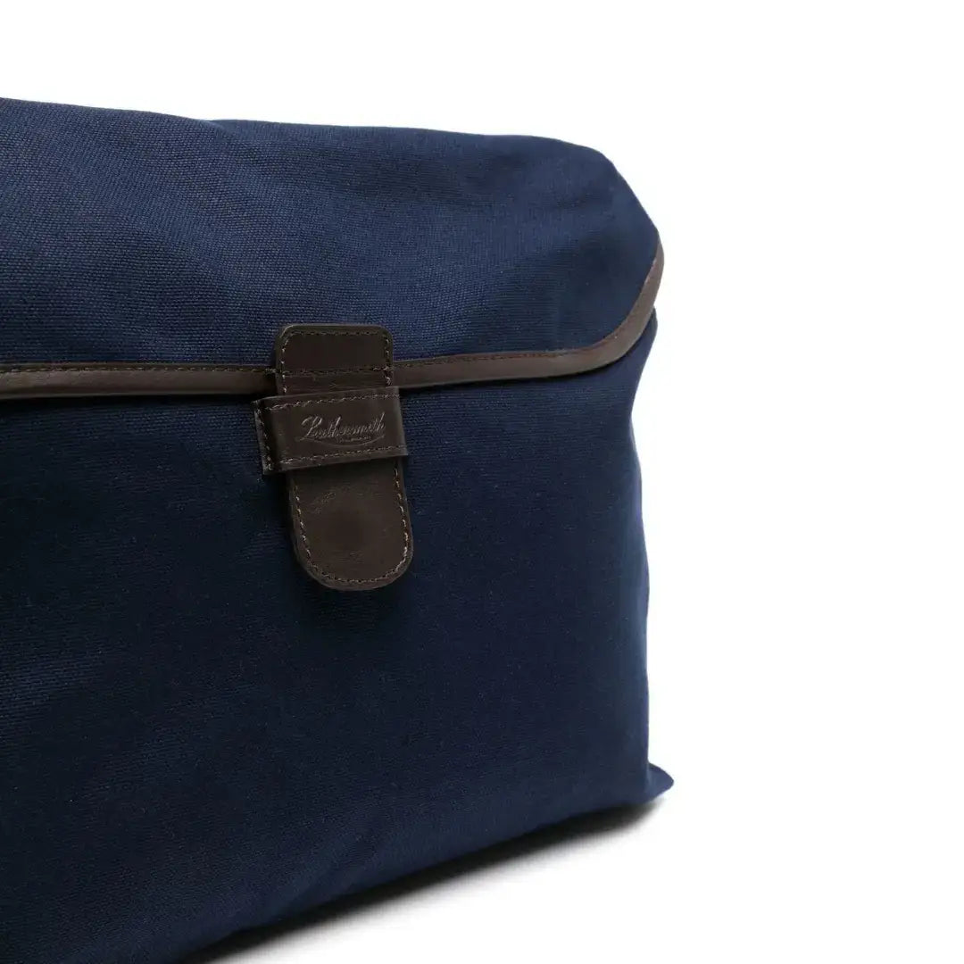 Canvas Plain Messenger Bag - Navy