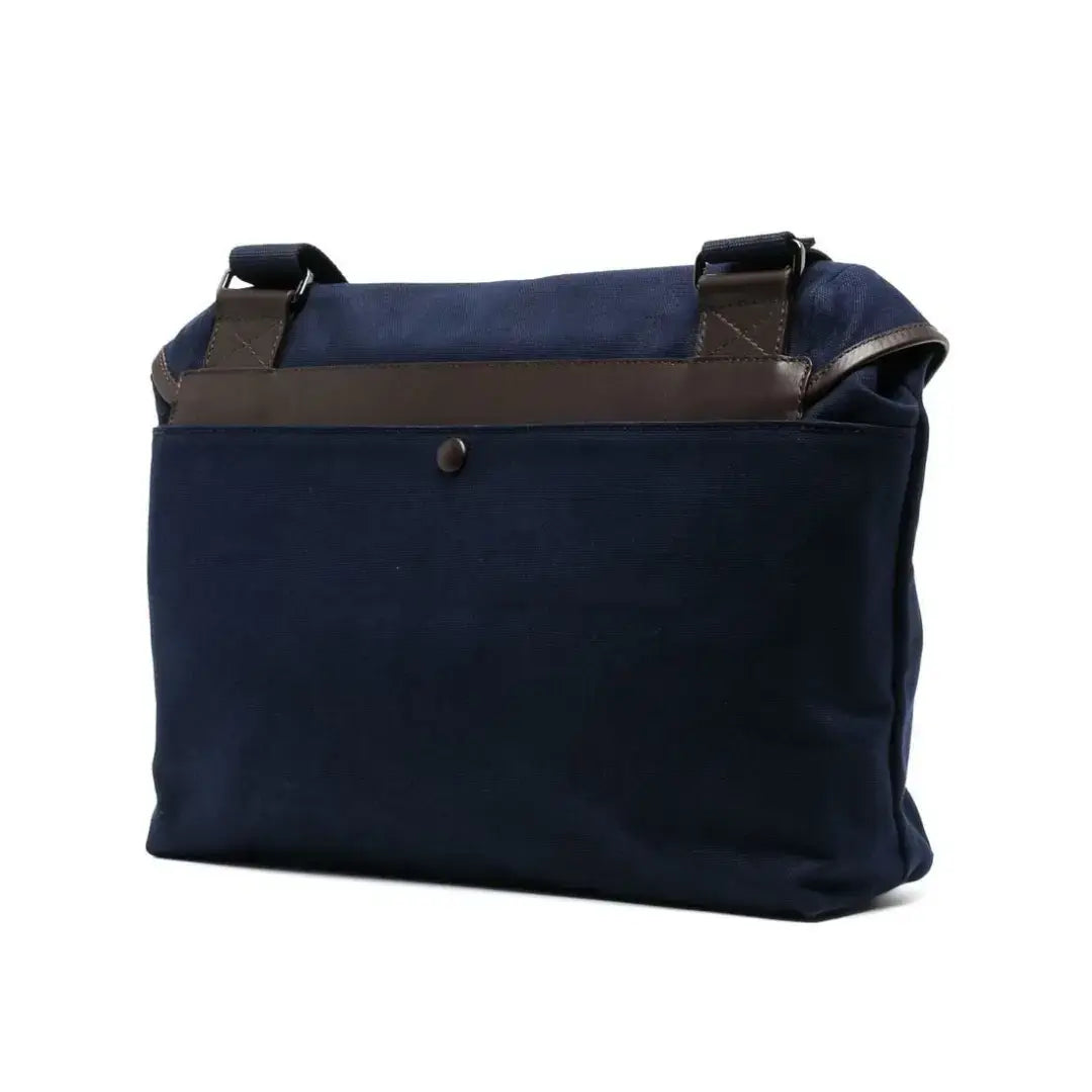 Canvas Plain Messenger Bag - Navy