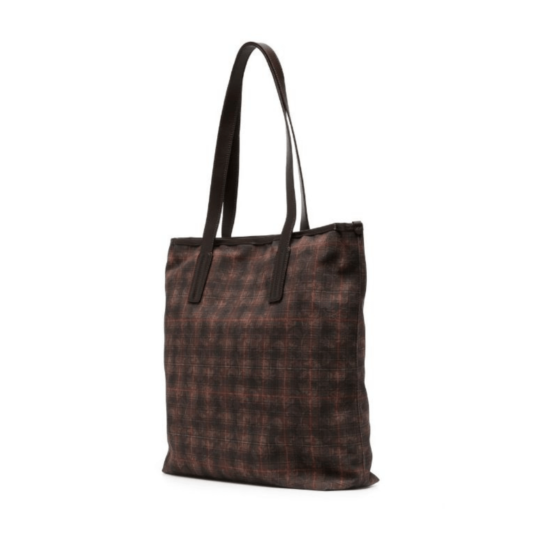 CANVAS TARTAN SHOPPER