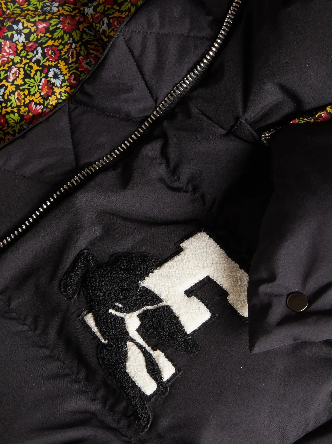 Colour Block Down Jacket with Etro Logo