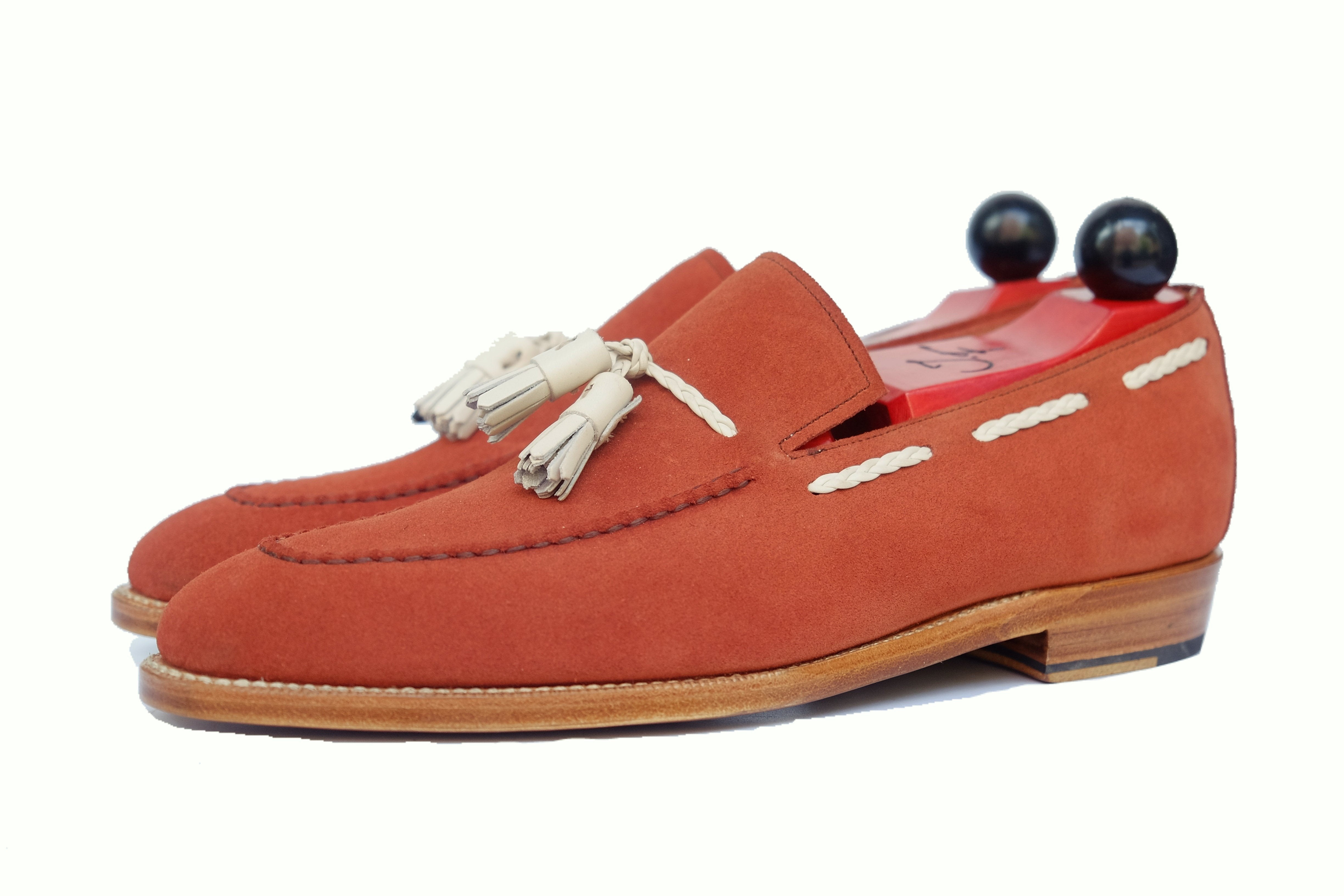 Eskapa - MTO - Rust Suede / Natural Crust Tassel - LPB Last - Single Leather Sole