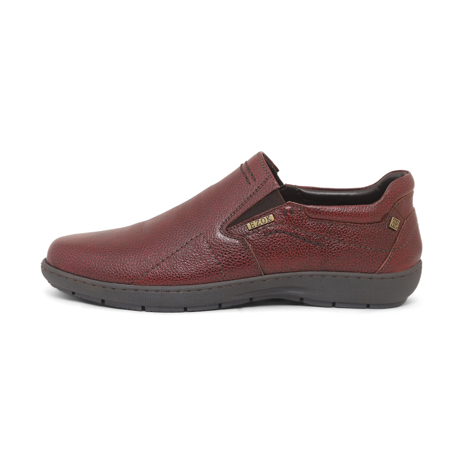 Ezok Brown Leather Slipon Loafers