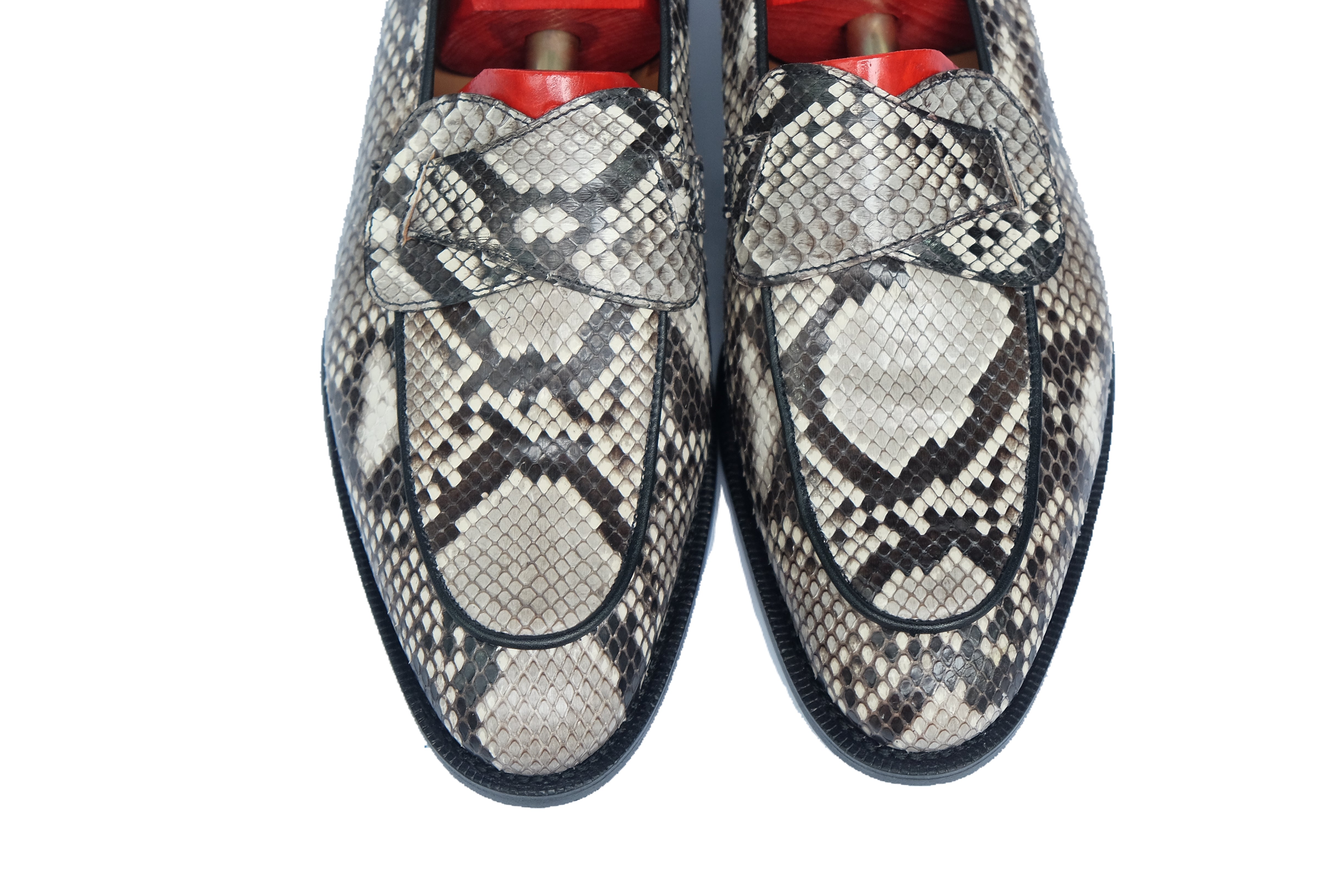 Francois - MTO - TMG Last - Genuine Python / Black Calf - Single Leather Sole