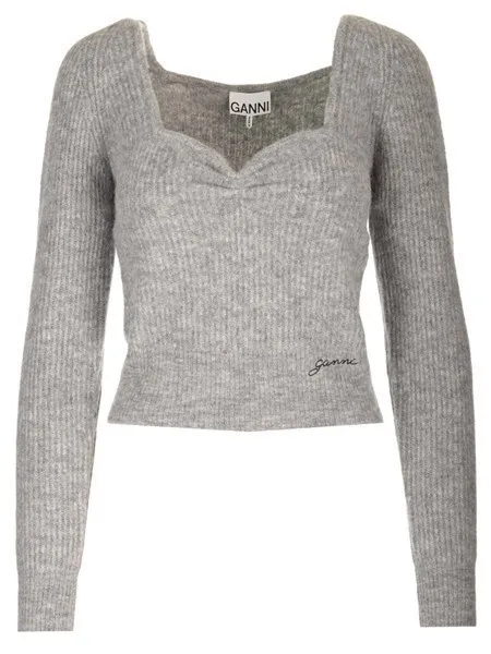 Ganni  |Casual Style Wool Long Sleeves Plain Party Style