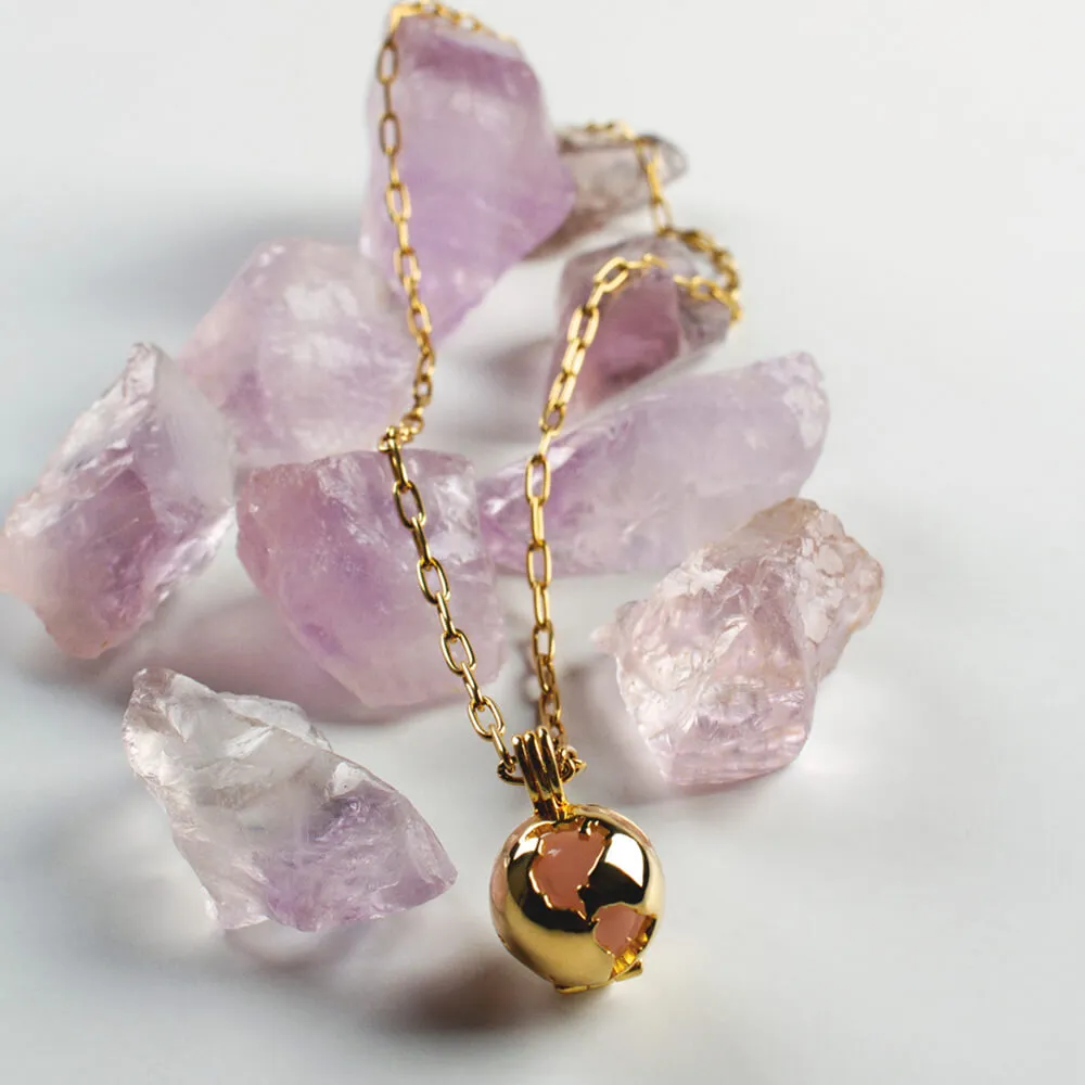 Globe Locket Rose Quartz