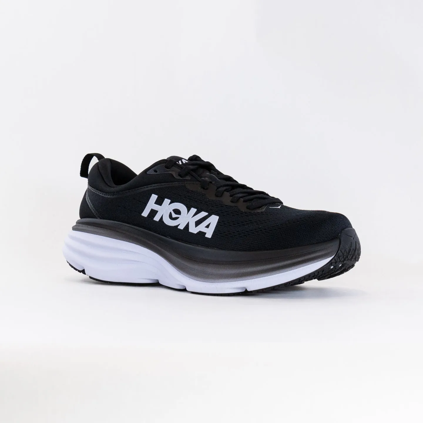 Hoka Bondi 8 Wide (Men's) - Black/White