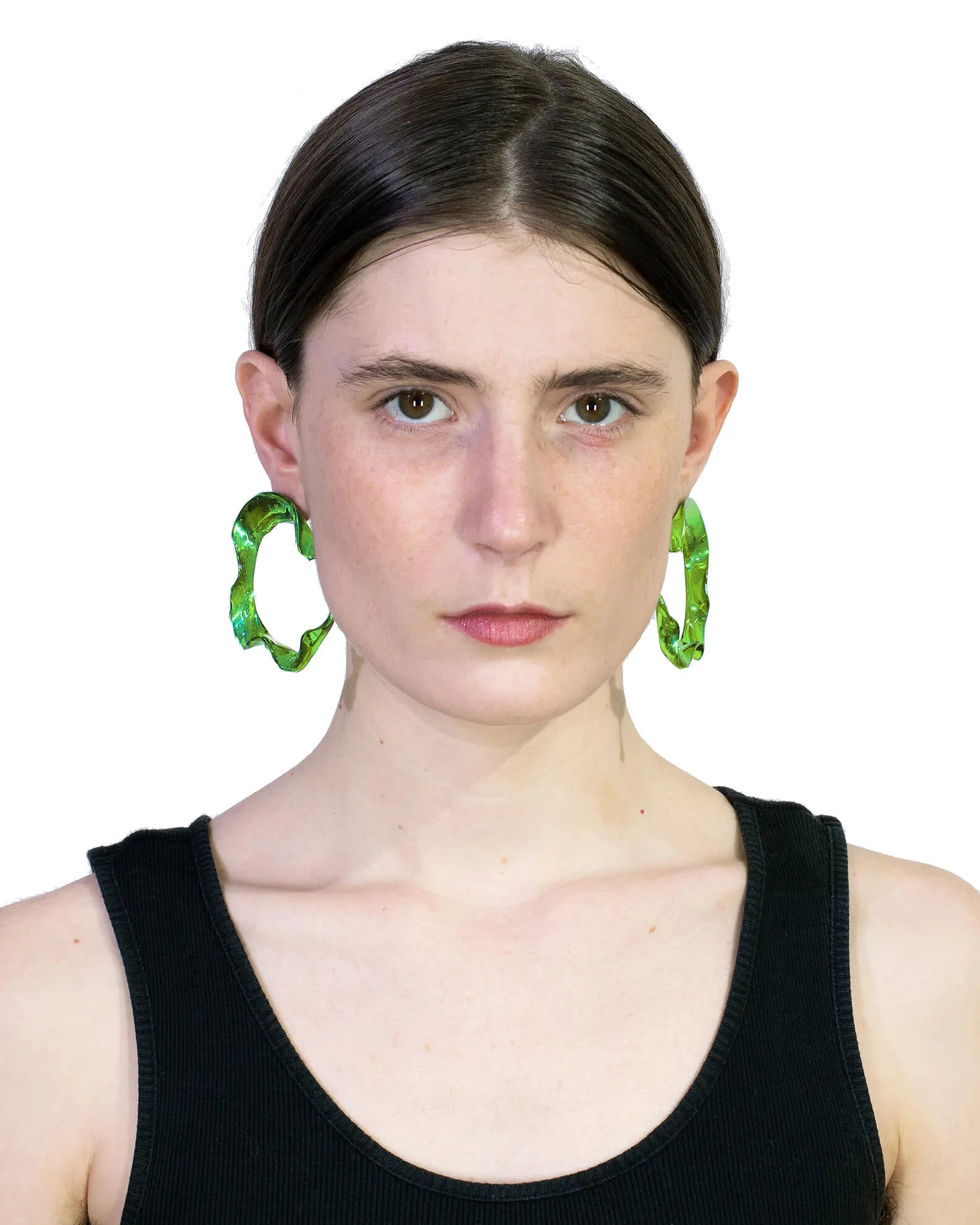 Hugo Kreit Slime Green Swell Ear Hoops