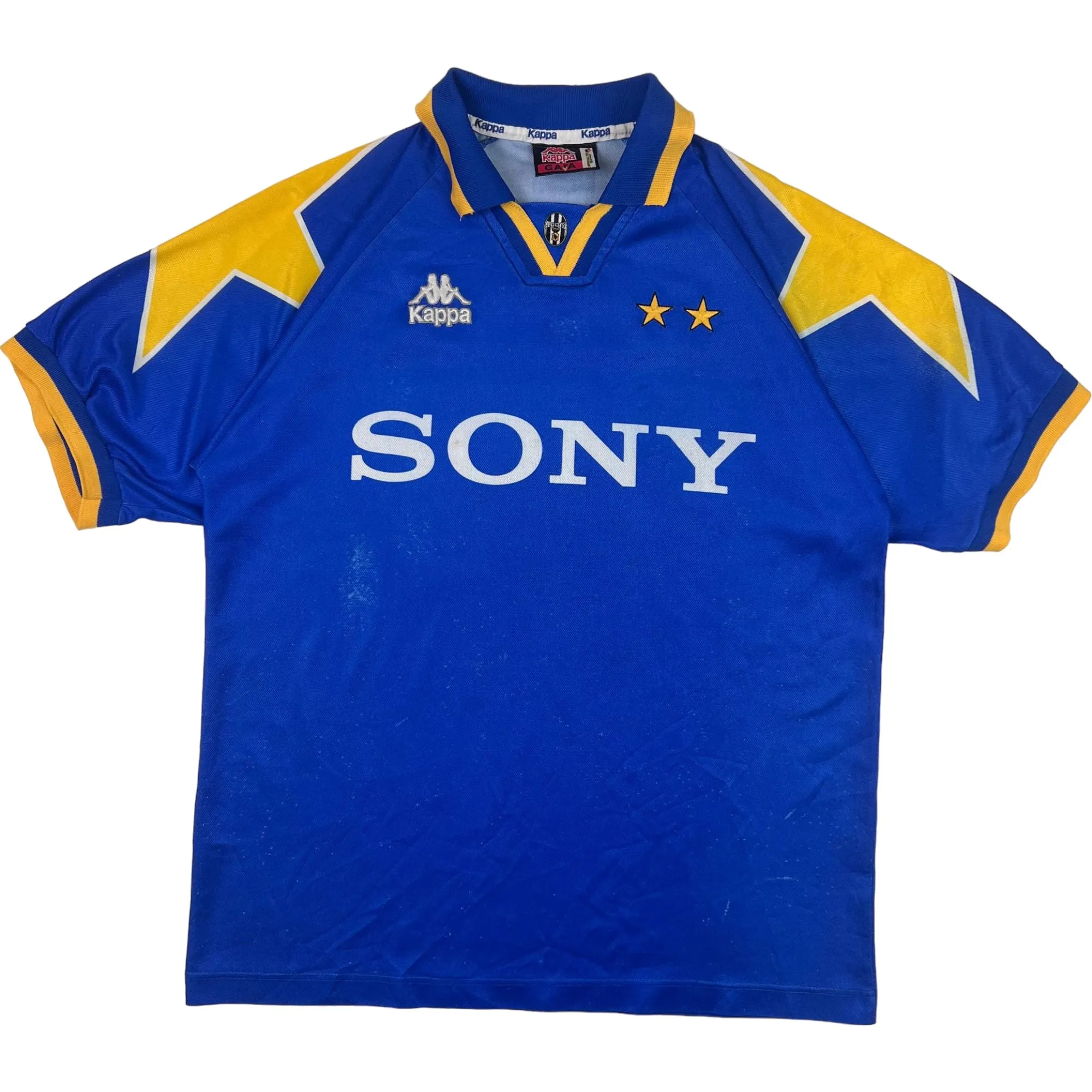 Kappa Juventus 1996-97 Away Football Shirt Blue Yellow Rare