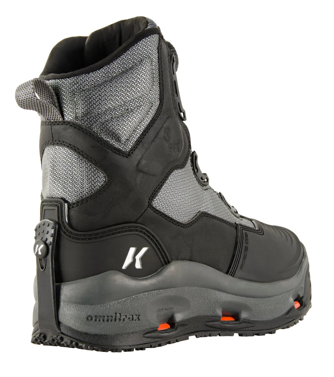 Korkers Darkhorse Wading Boots with Kling-On and Studded Kling-On Soles - Grey