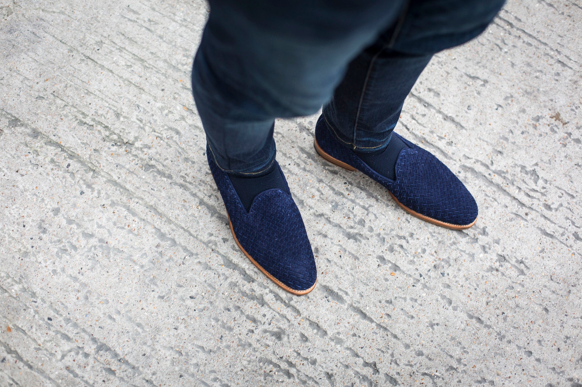 Laurelhurst II - MTO - Braided Navy Suede - TMG Last - Natural Single Leather Sole