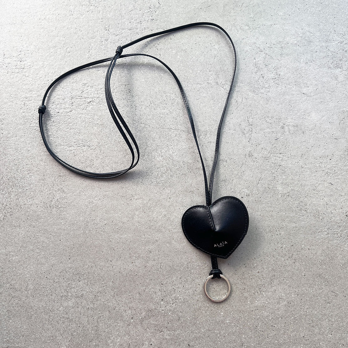 Le Cur Key Lanyard, Black Lux Calfskin