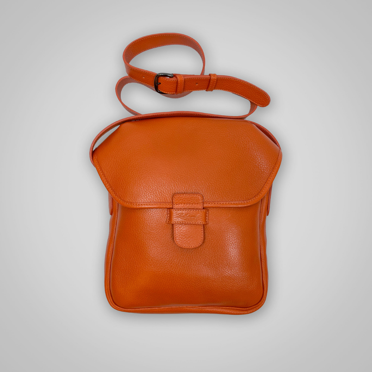 LEATHER CROSS BODY BAG ORANGE