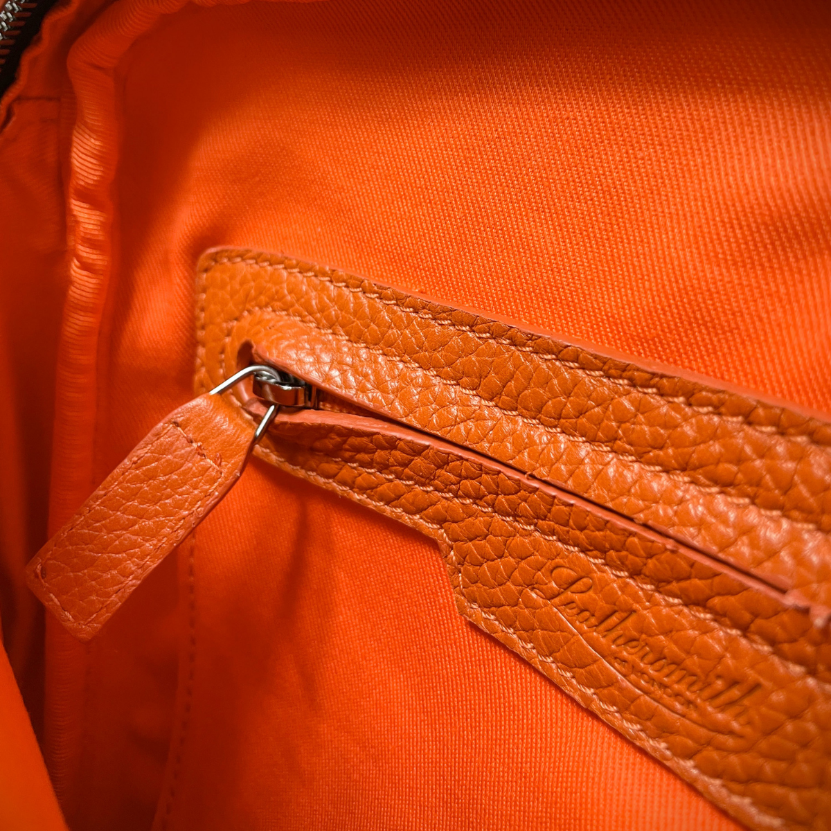 LEATHER CROSS BODY BAG ORANGE