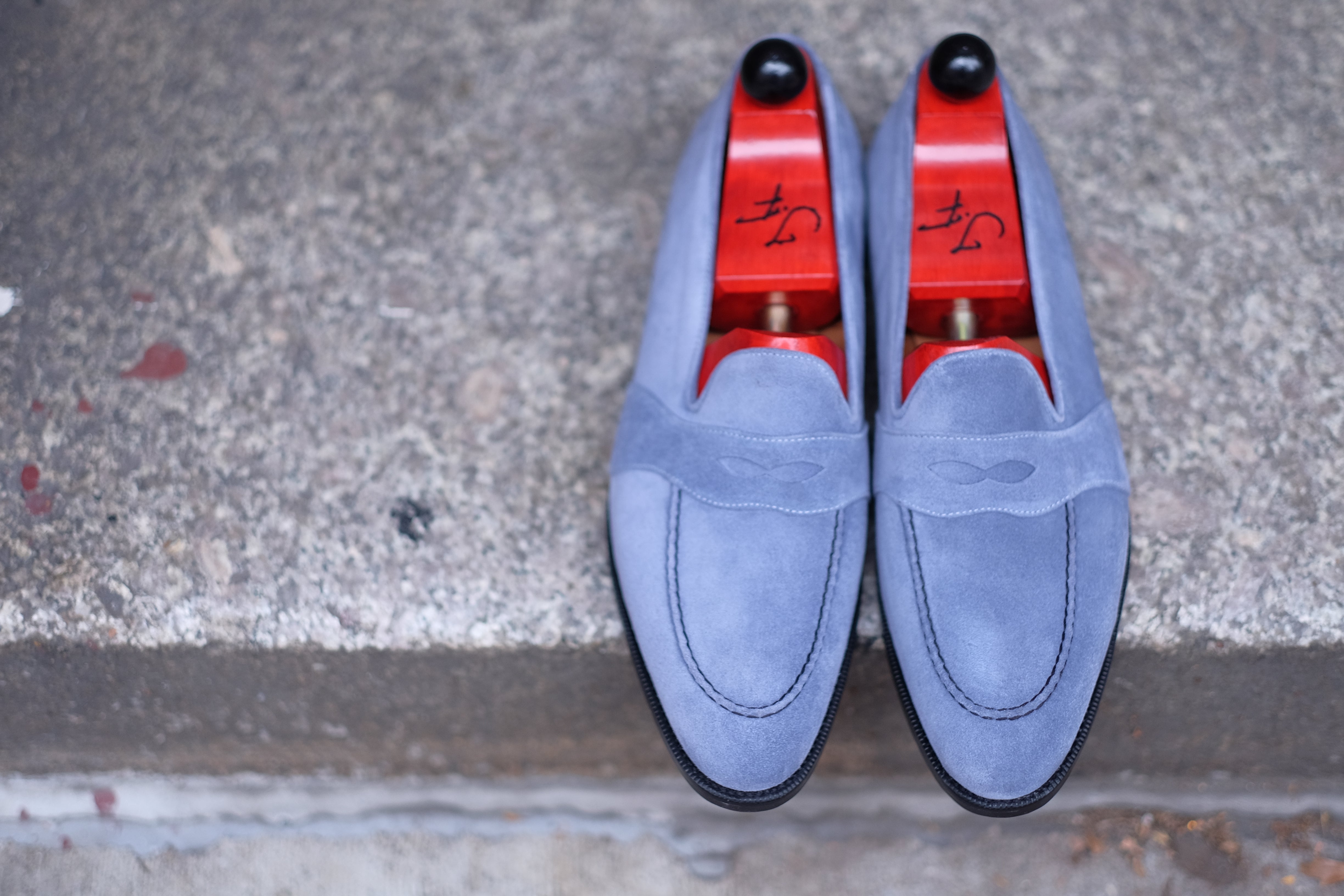 Madison - MTO - Powder Blue Suede - TMG Last - Single Leather Sole