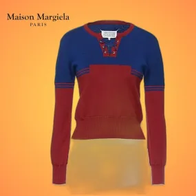 Maison Margiela  |Casual Style Wool Bi-color Long Sleeves Cotton Elegant Style