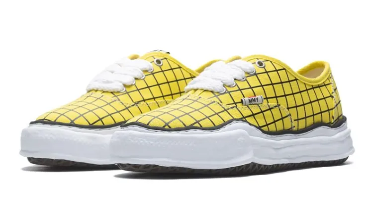 Maison Mihara Yasuhiro Baker OG Sole Canvas Check Sneaker Yellow