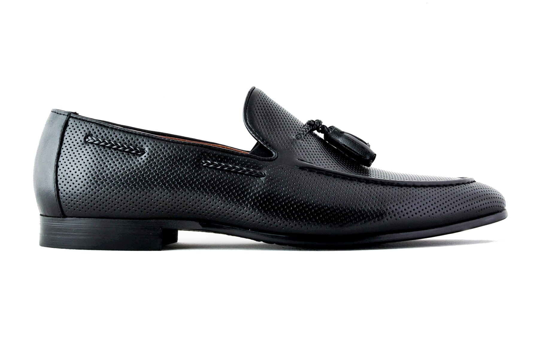 MALDINA | Black Leather Tassel Loafer