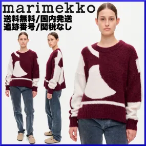 marimekko  |Crew Neck Casual Style Wool Nylon Rib Street Style