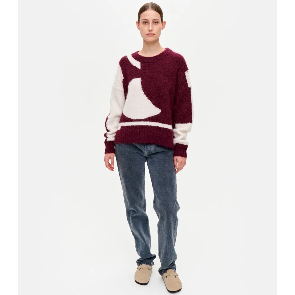 marimekko  |Crew Neck Casual Style Wool Nylon Rib Street Style