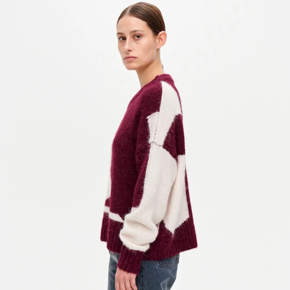 marimekko  |Crew Neck Casual Style Wool Nylon Rib Street Style