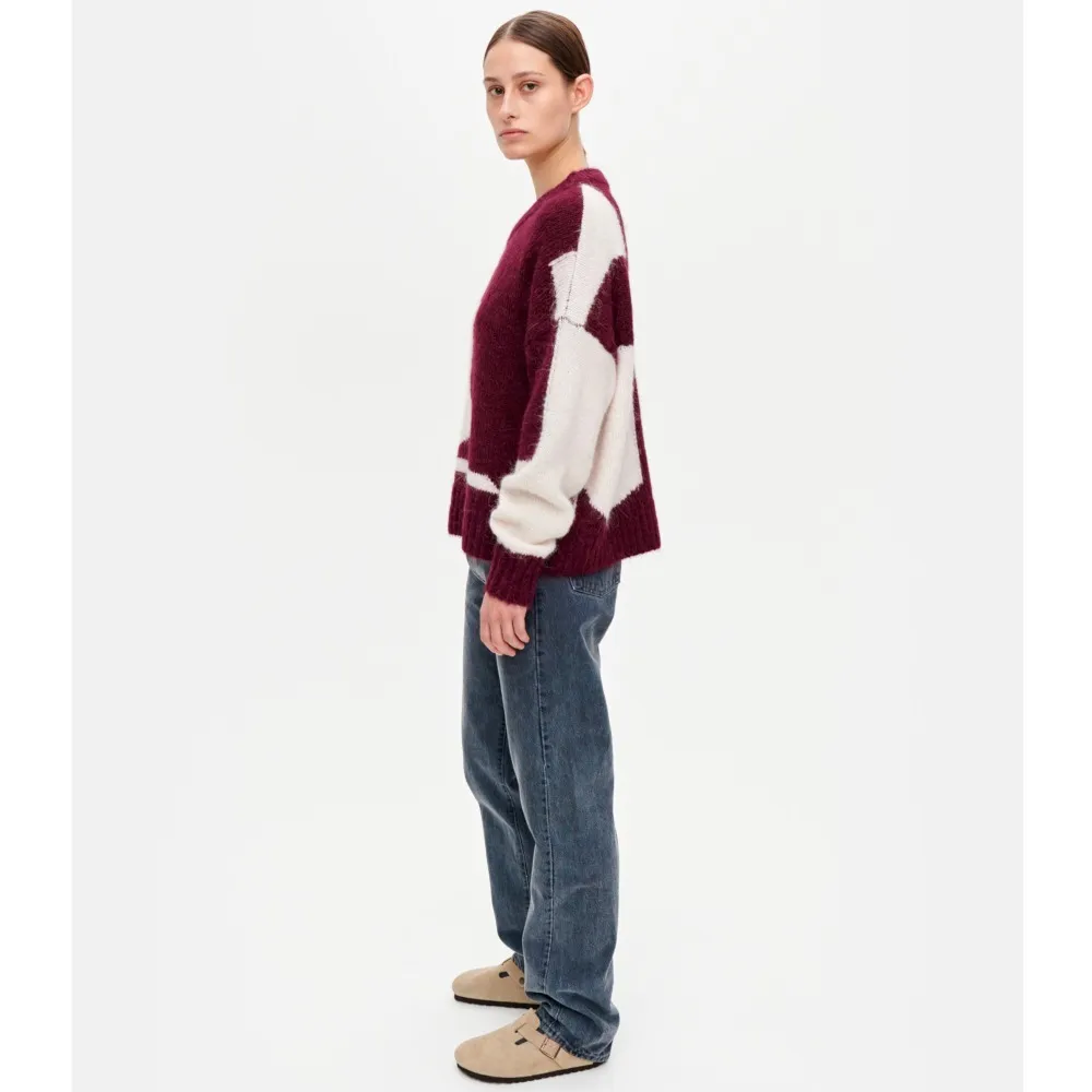 marimekko  |Crew Neck Casual Style Wool Nylon Rib Street Style