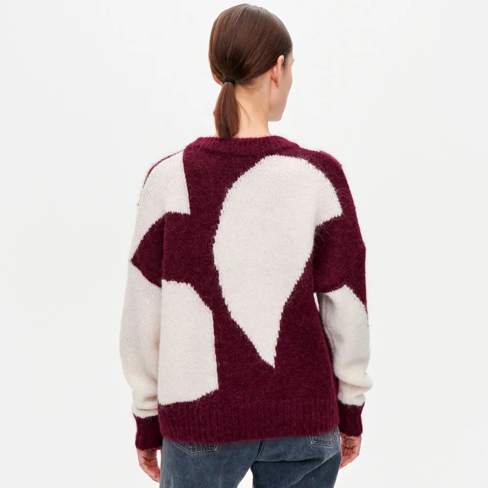 marimekko  |Crew Neck Casual Style Wool Nylon Rib Street Style