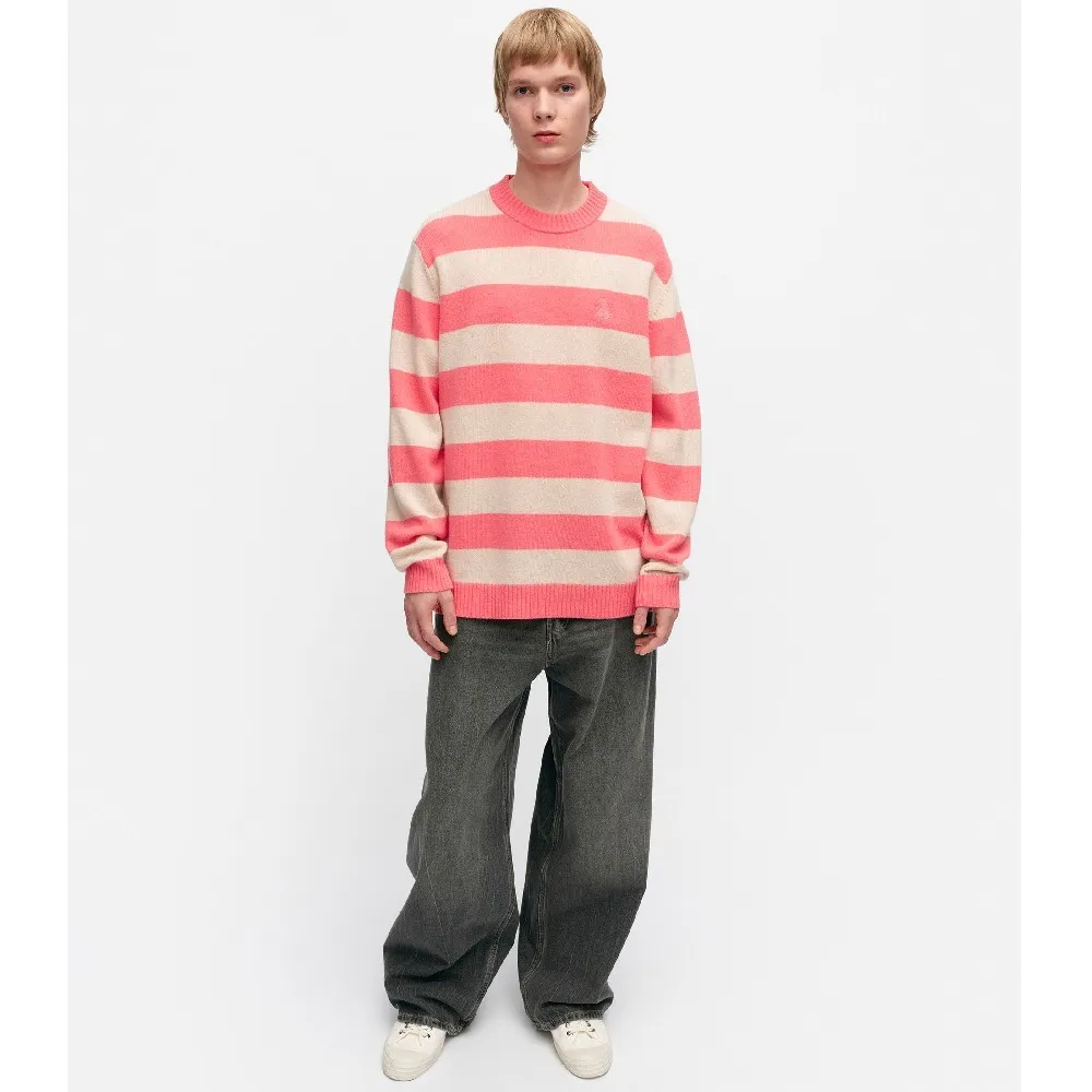 marimekko  |Crew Neck Stripes Flower Patterns Casual Style Unisex Wool