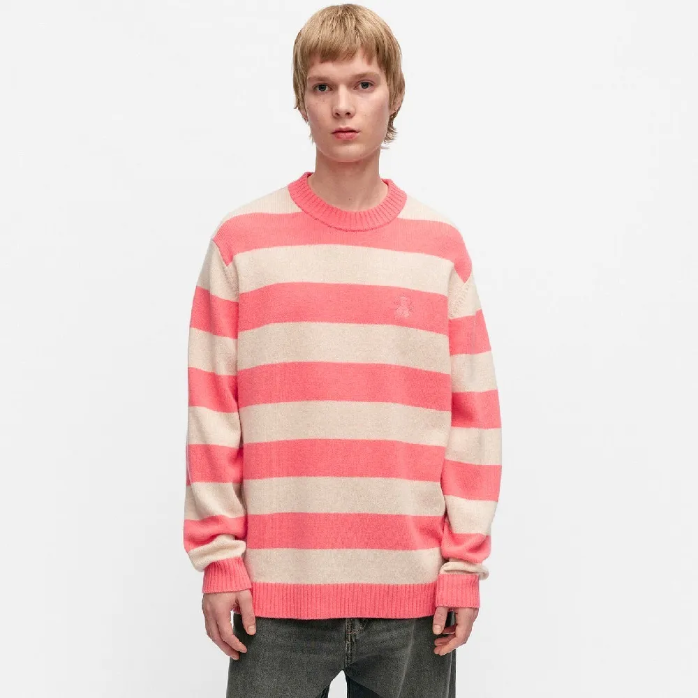 marimekko  |Crew Neck Stripes Flower Patterns Casual Style Unisex Wool