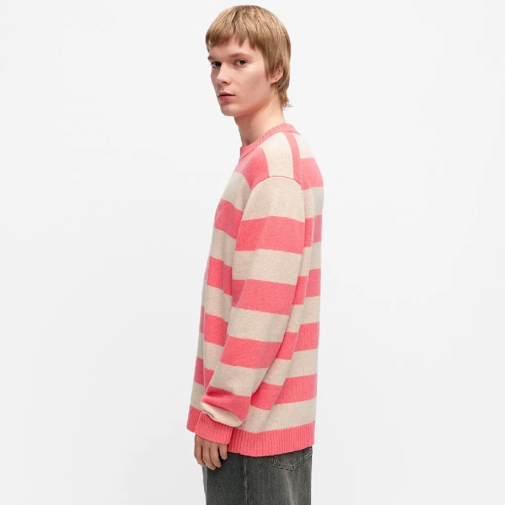 marimekko  |Crew Neck Stripes Flower Patterns Casual Style Unisex Wool