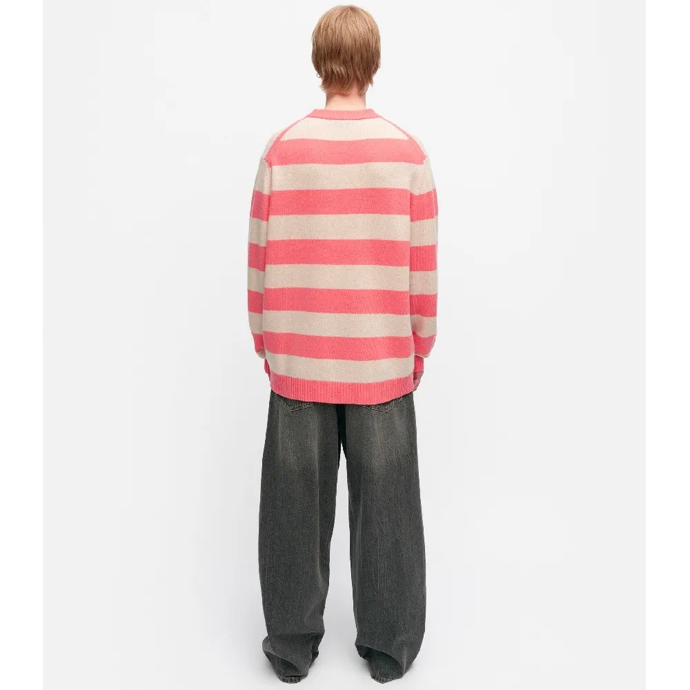 marimekko  |Crew Neck Stripes Flower Patterns Casual Style Unisex Wool