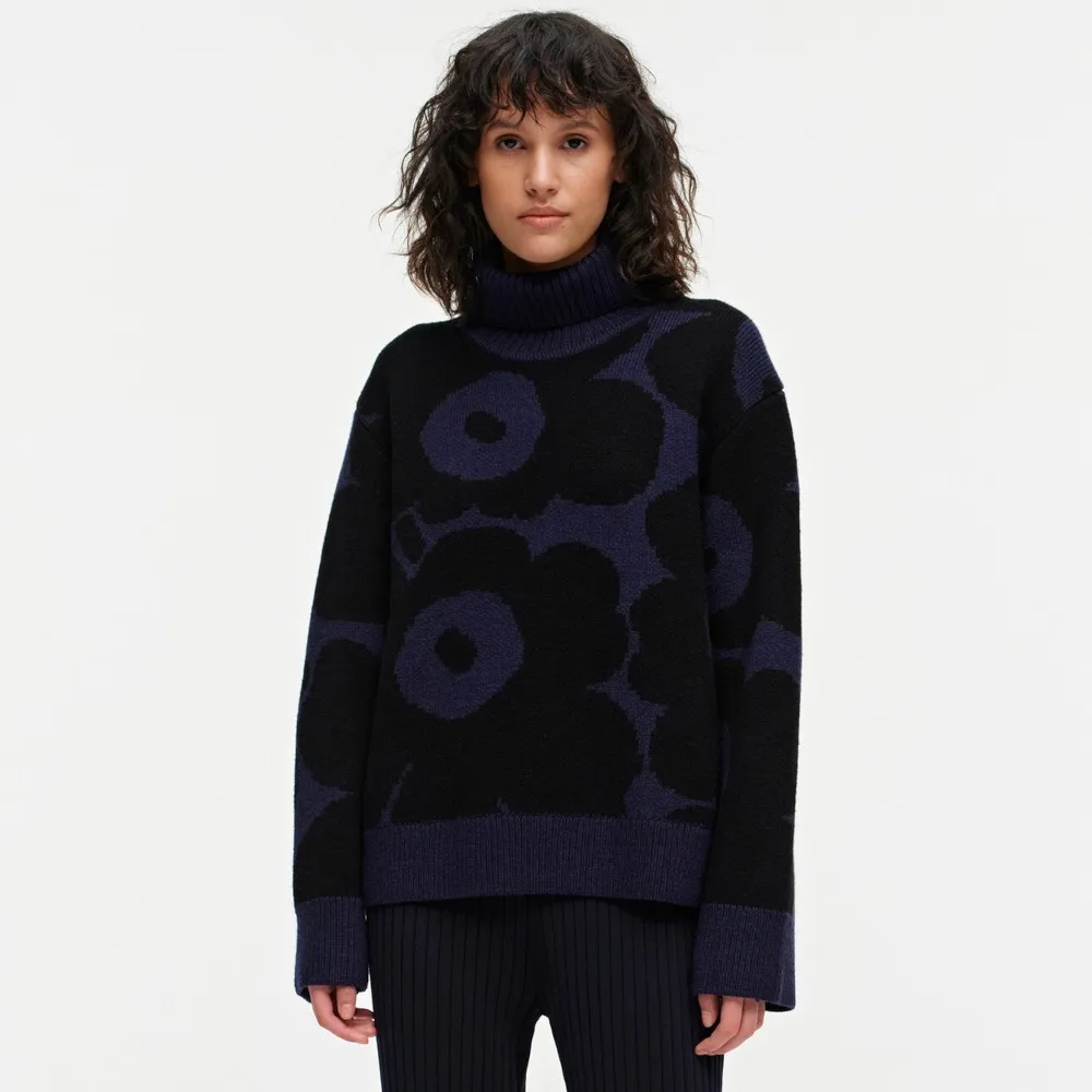 marimekko  |Flower Patterns Casual Style Wool Street Style Long Sleeves