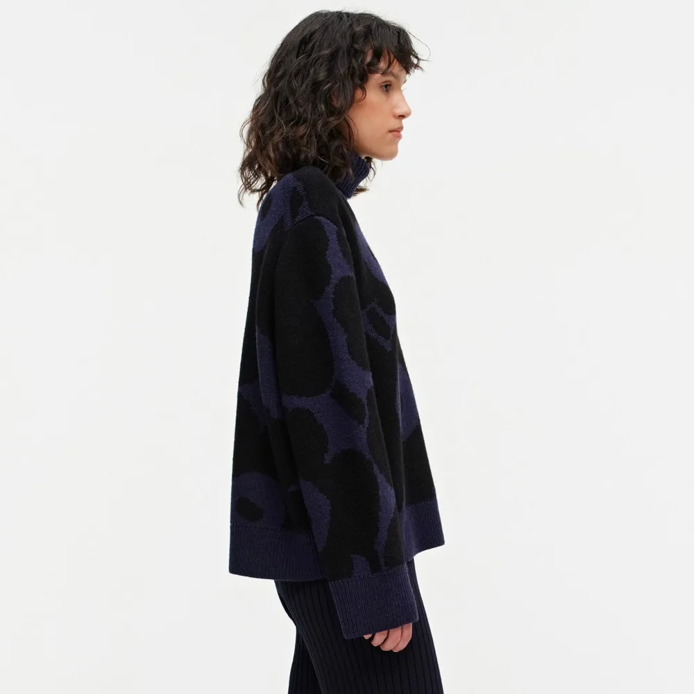 marimekko  |Flower Patterns Casual Style Wool Street Style Long Sleeves