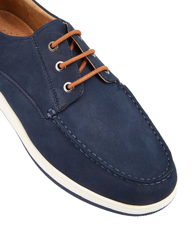 Mens Hush Puppies Dusty Navy Leather Casual Everyday Shoes