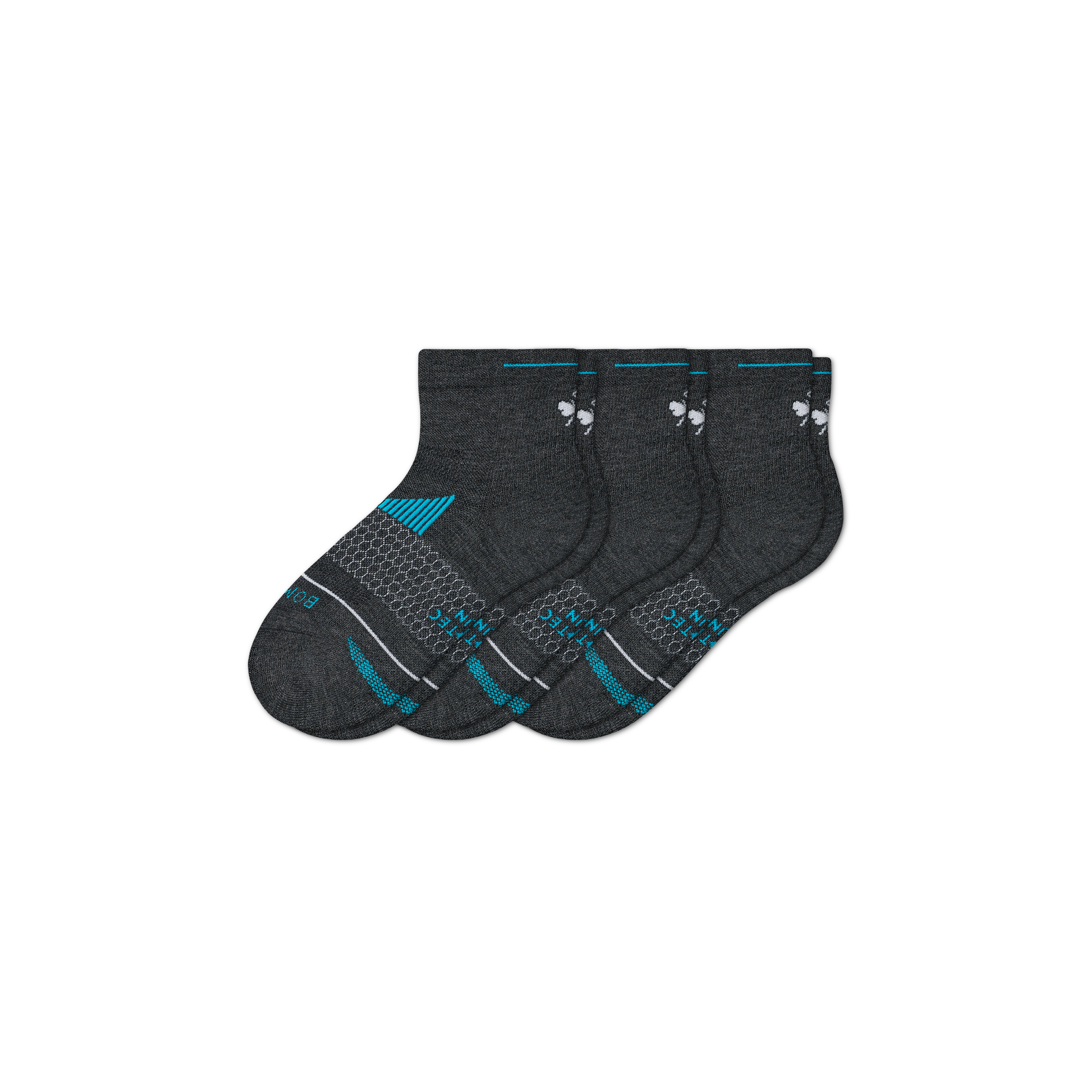 Men's Merino Wool Blend Running Quarter Sock 3-Pack