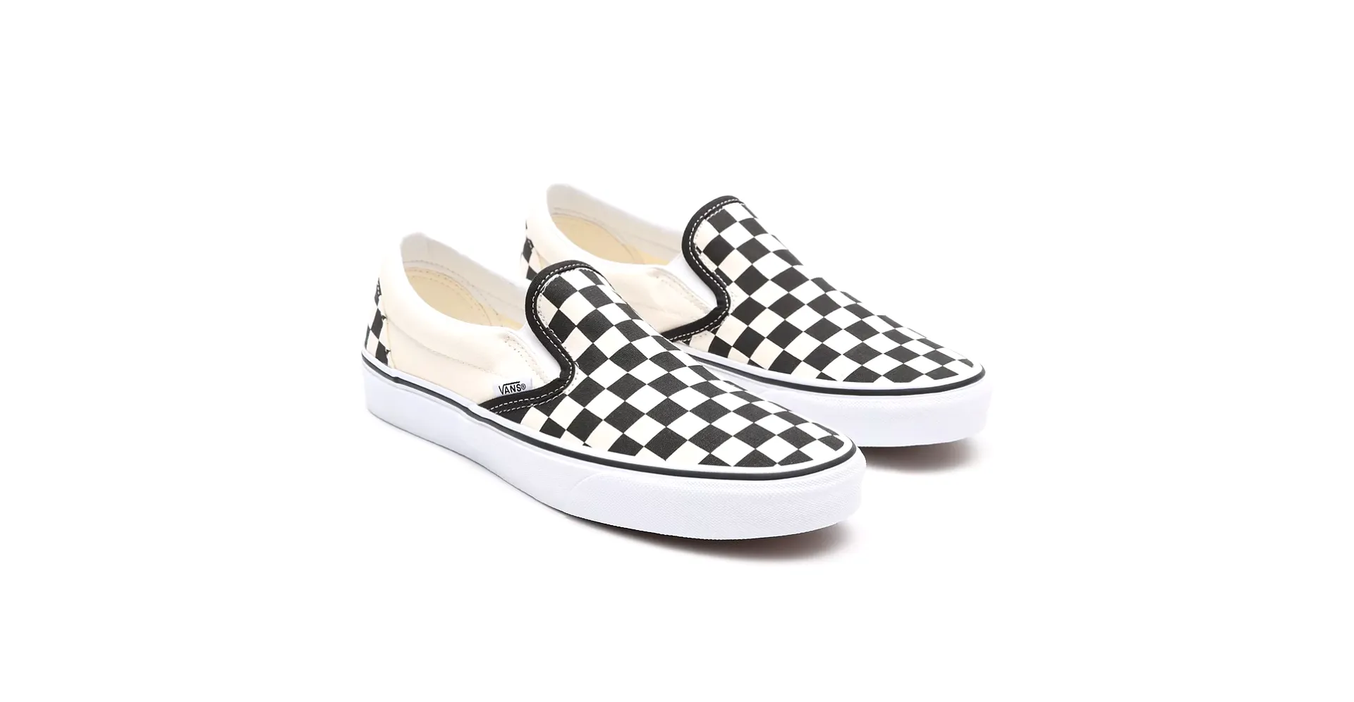 Mens Vans Classic Slip-On Comfy Skate Shoe Black And White Checker