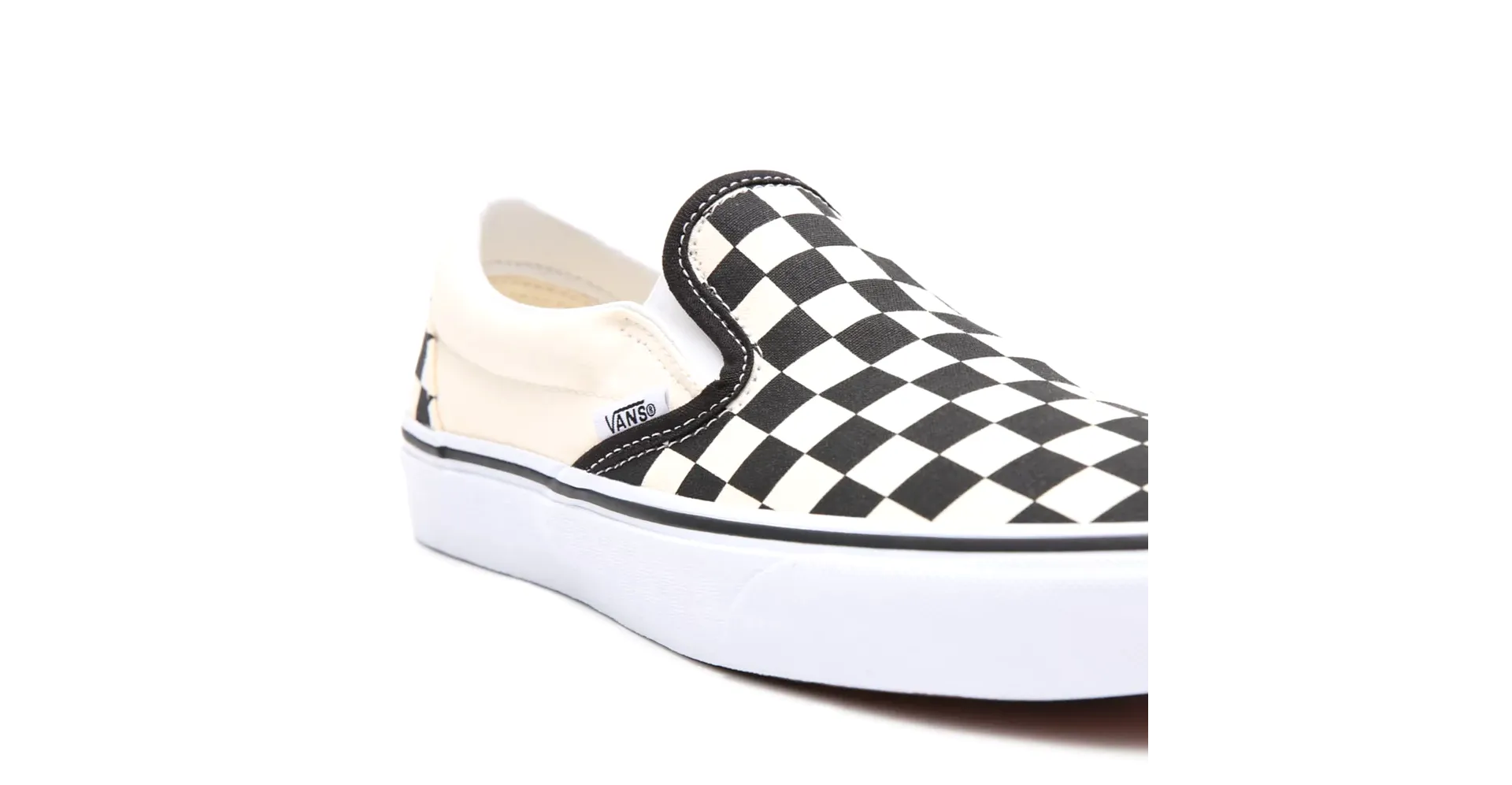 Mens Vans Classic Slip-On Comfy Skate Shoe Black And White Checker